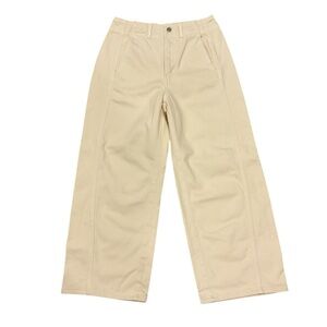 Apiece Apart Womans Ivory Wide Leg Cropped Pants